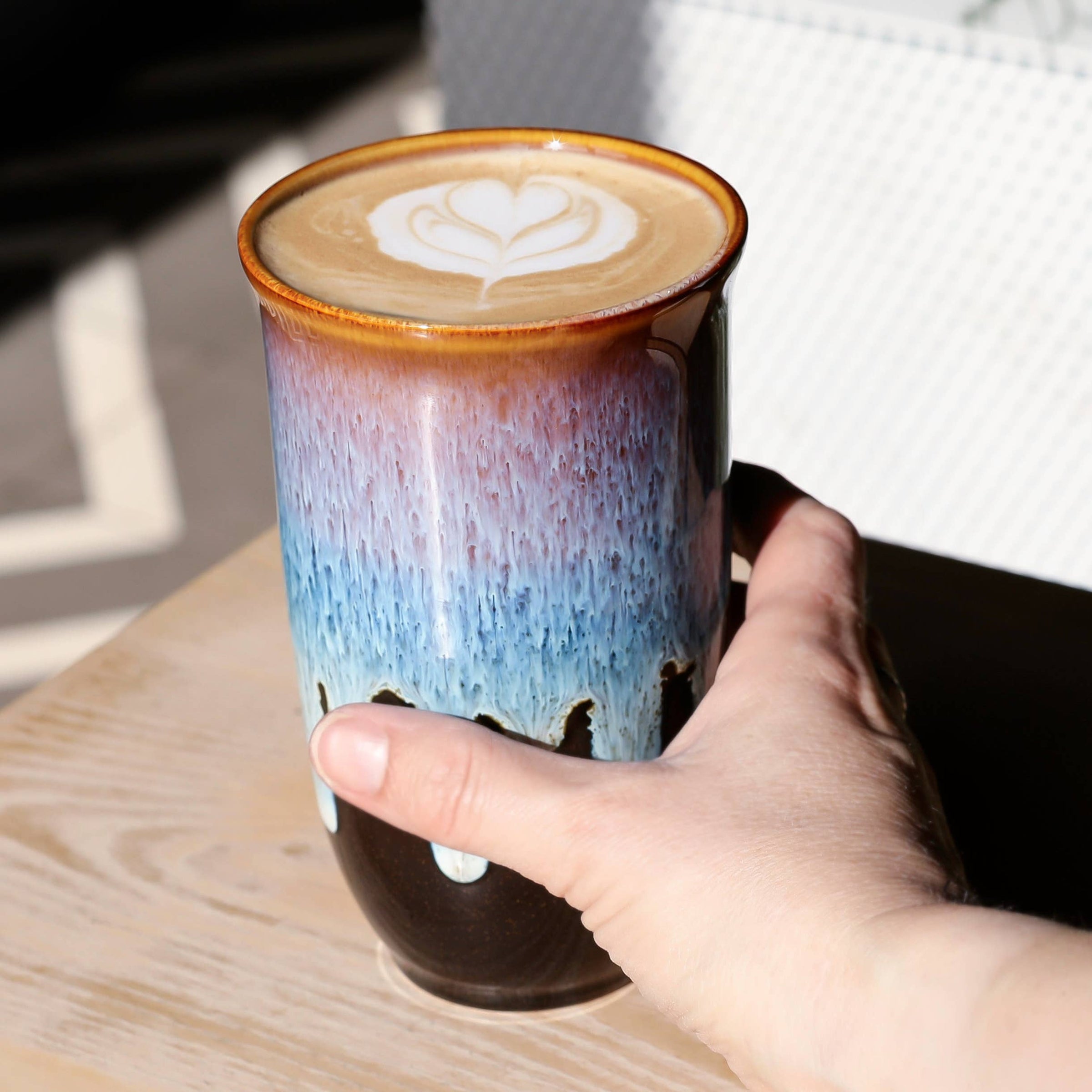 Monsoon Ceramic Travel Mug  16oz with Lid & Sleeve | Muse Artisan Boutique