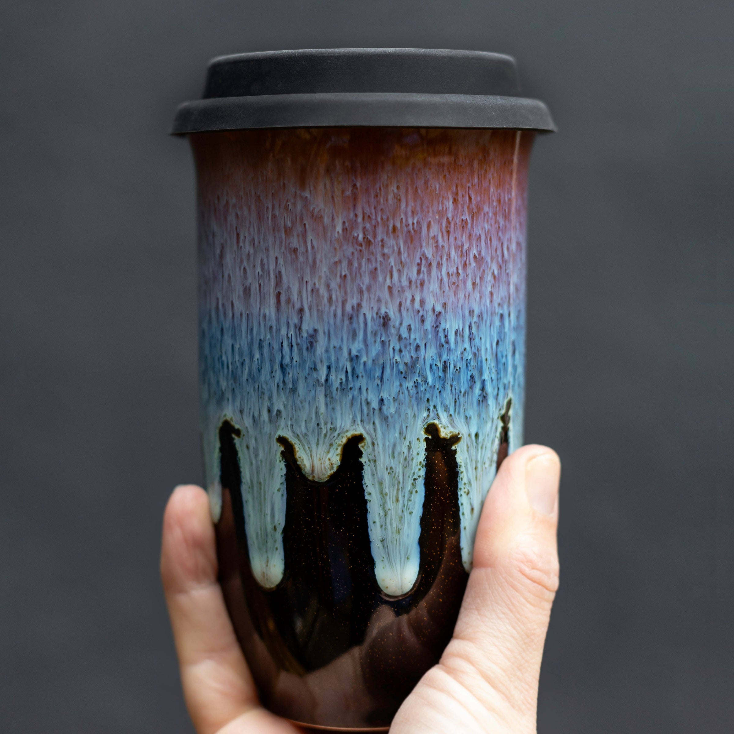 Monsoon Ceramic Travel Mug  16oz with Lid & Sleeve | Muse Artisan Boutique